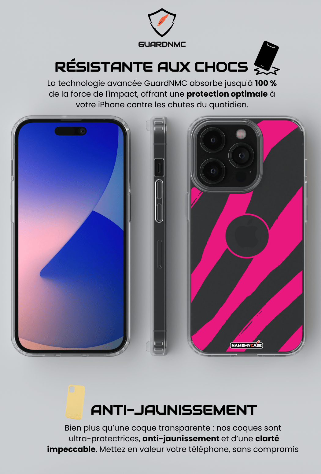 Coque iPhone Transparente - Rose Attack