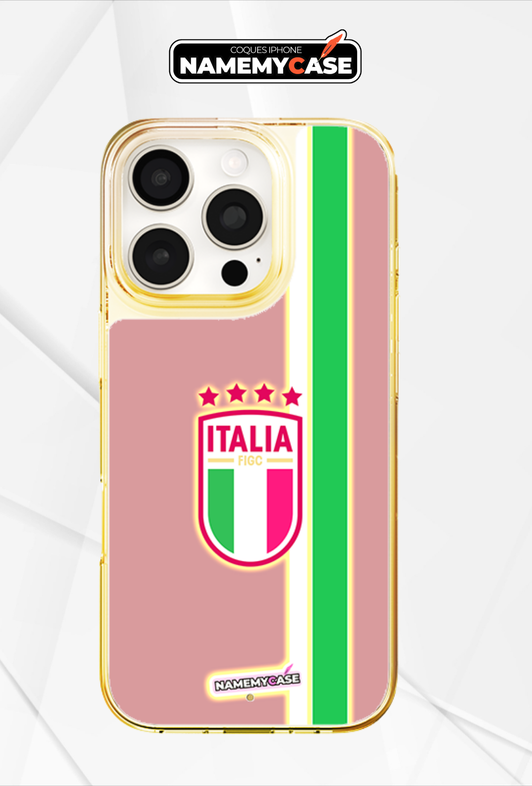 Coque iPhone LED - Italie rose