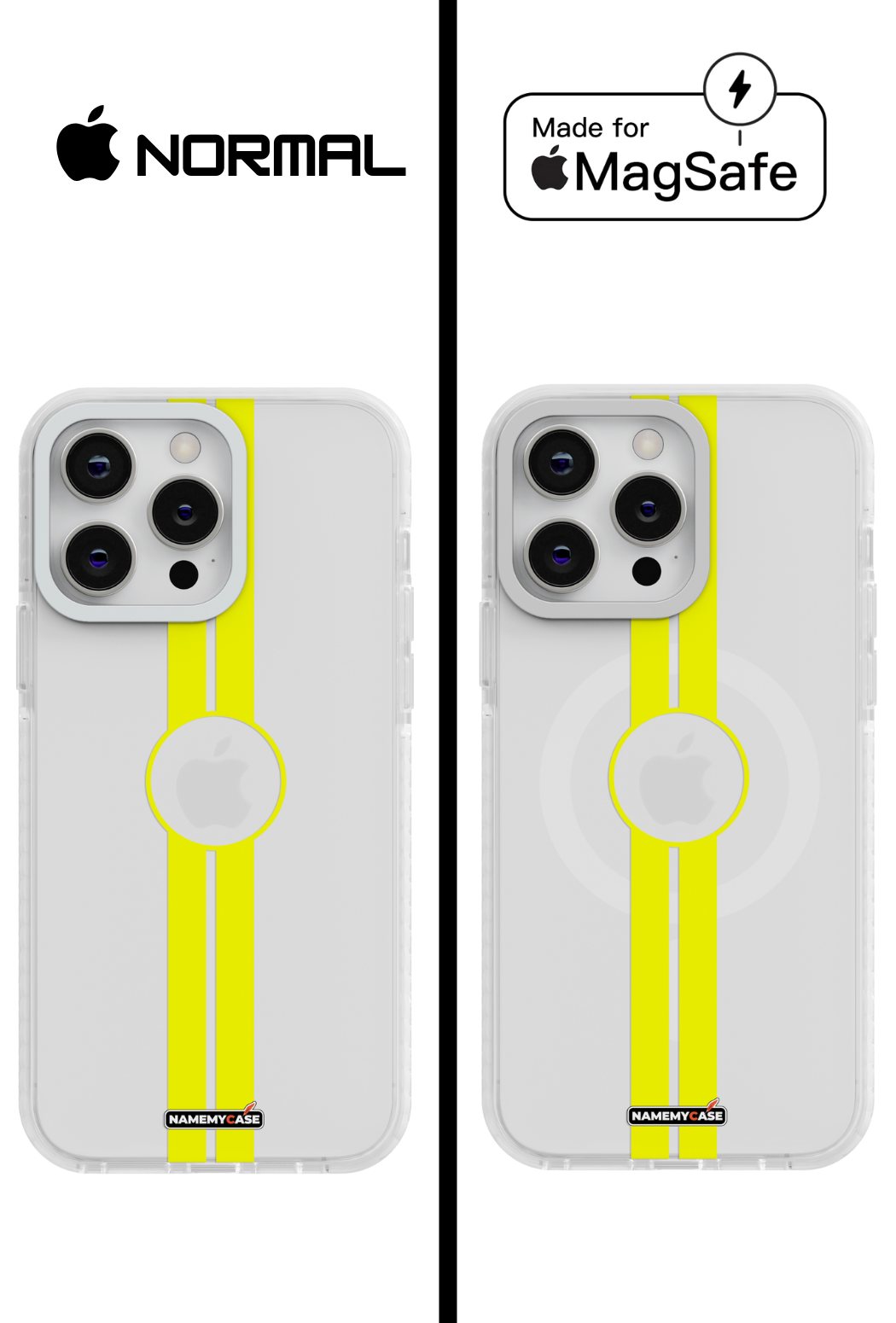 Coque iPhone Transparente - Yellow Stripe