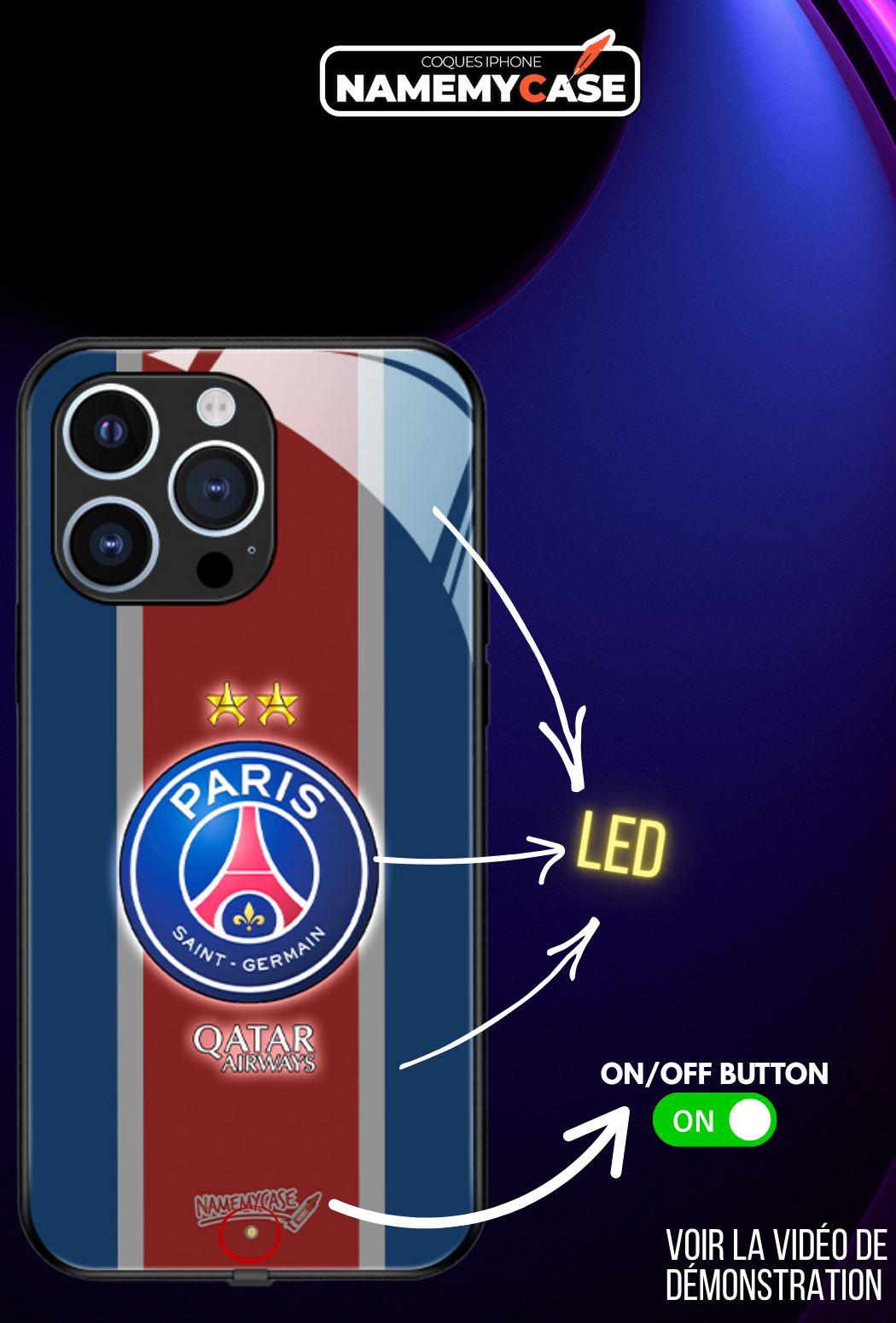 Coque iPhone LED - PSG Stadium