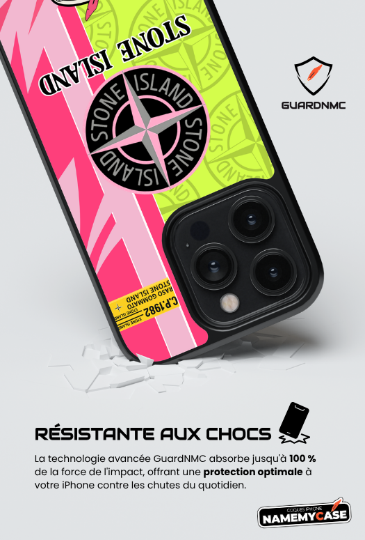 Coque iPhone - Stone Island Jaune et Rose