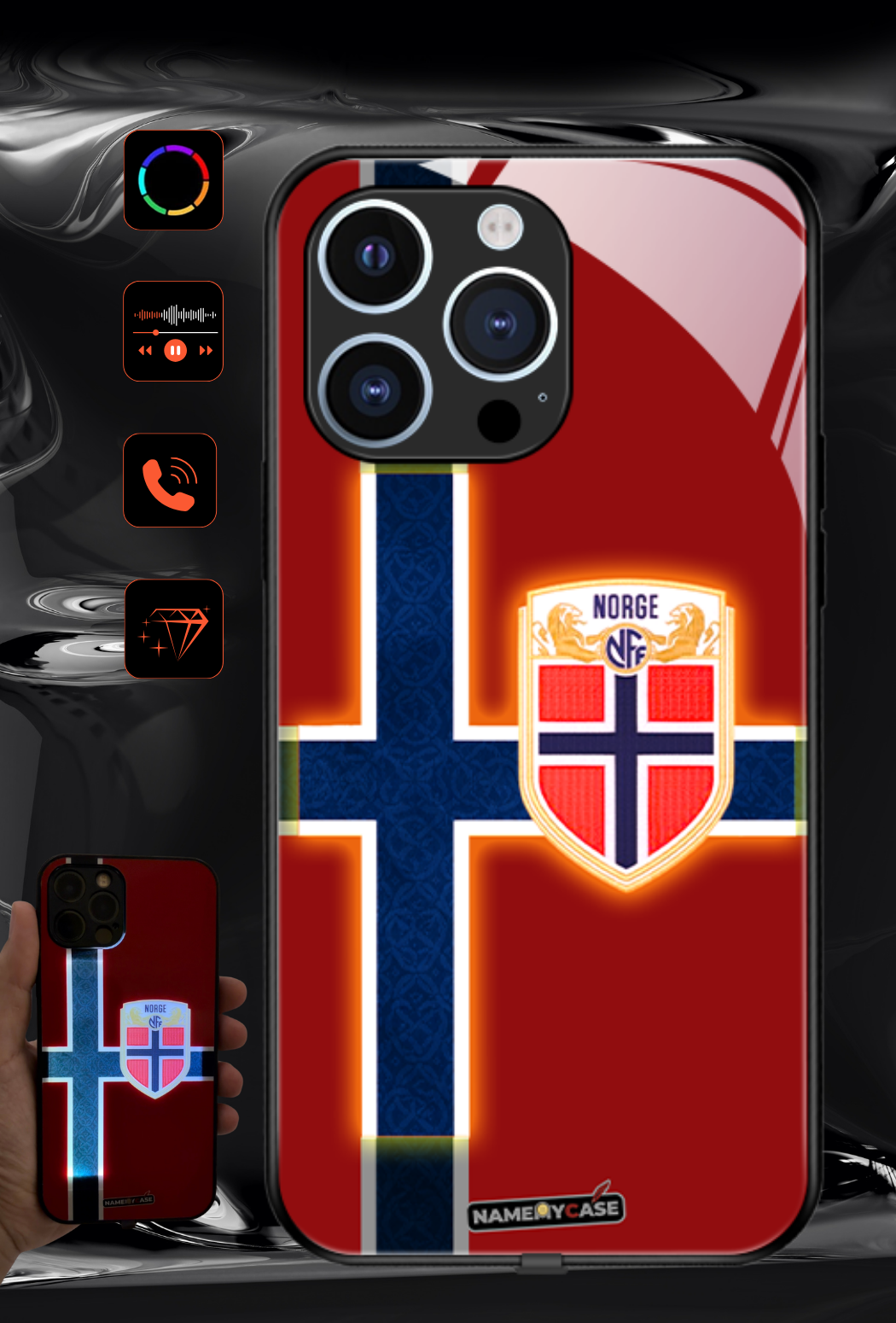 Coque iPhone LED - Maillot Coupe du Monde Norvège
