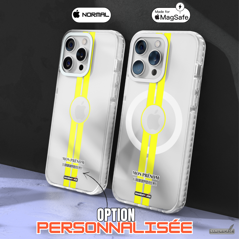 Coque iPhone Transparente - Yellow Stripe