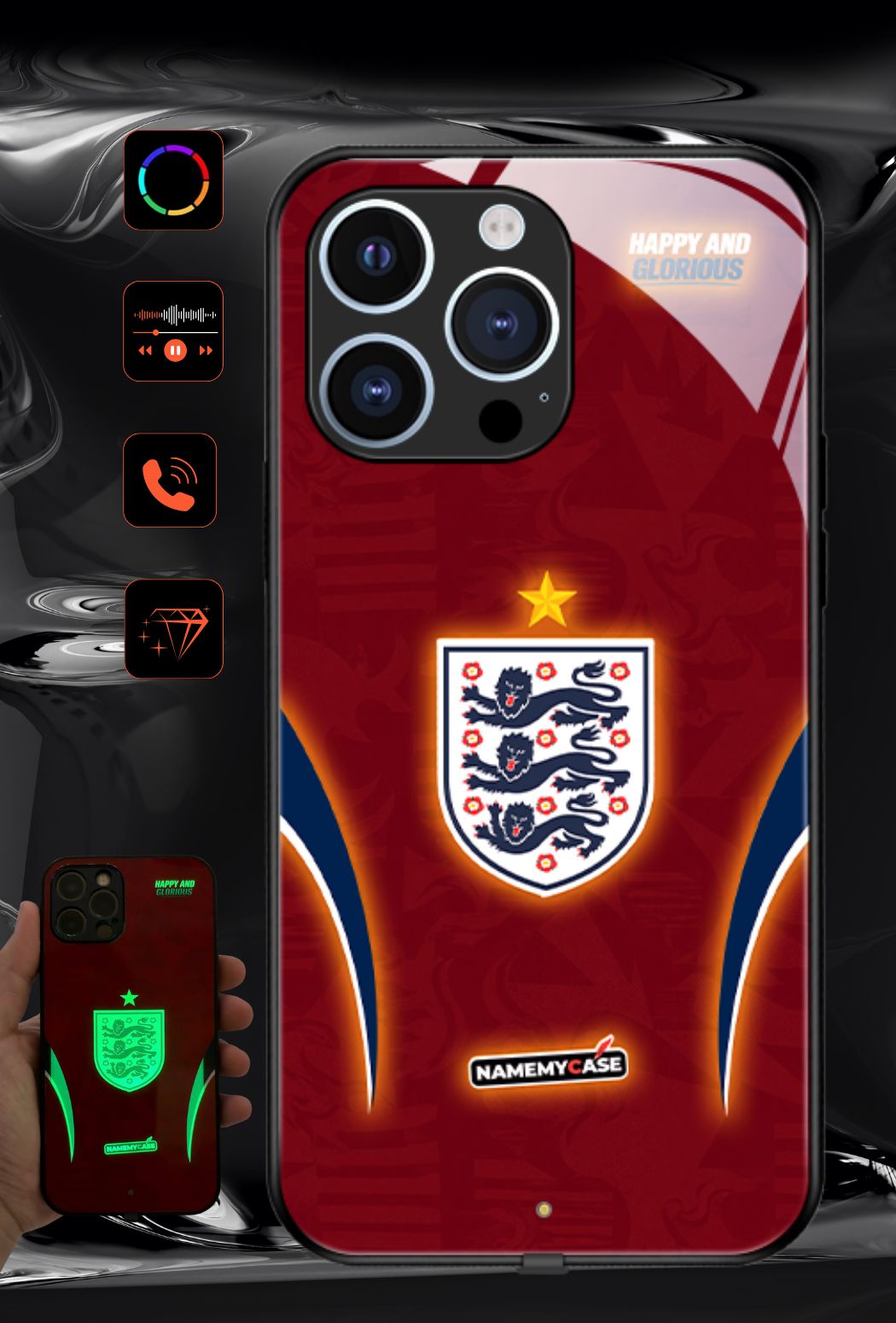 Coque iPhone LED - Maillot Coupe du Monde Angleterre