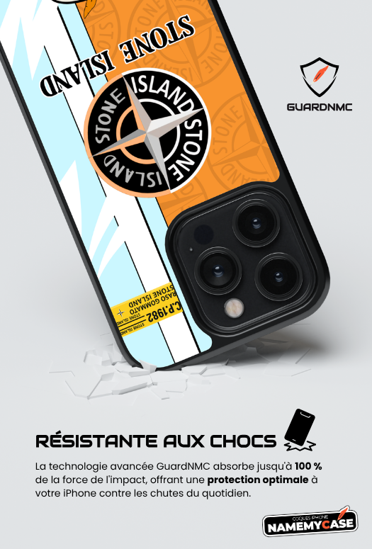 Coque iPhone - Stone Island Orange et Bleu