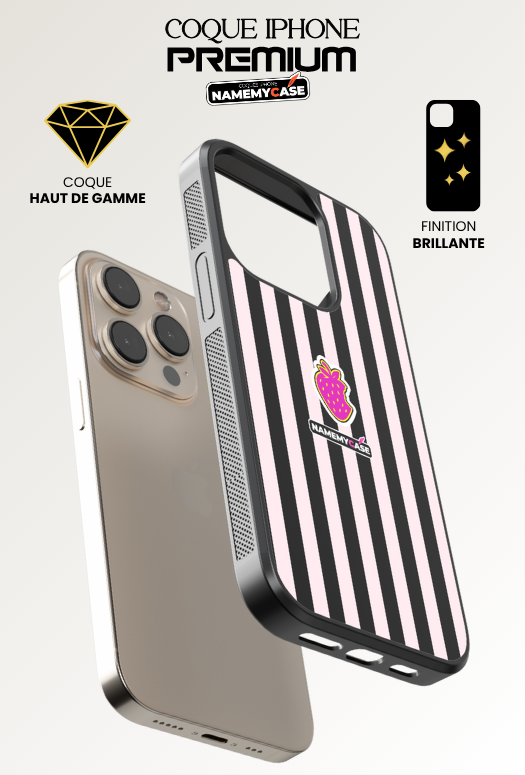 Coque iPhone - NmcPro - Fraise Pink Rebel