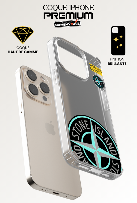 Coque iPhone - Stone Island Bleu