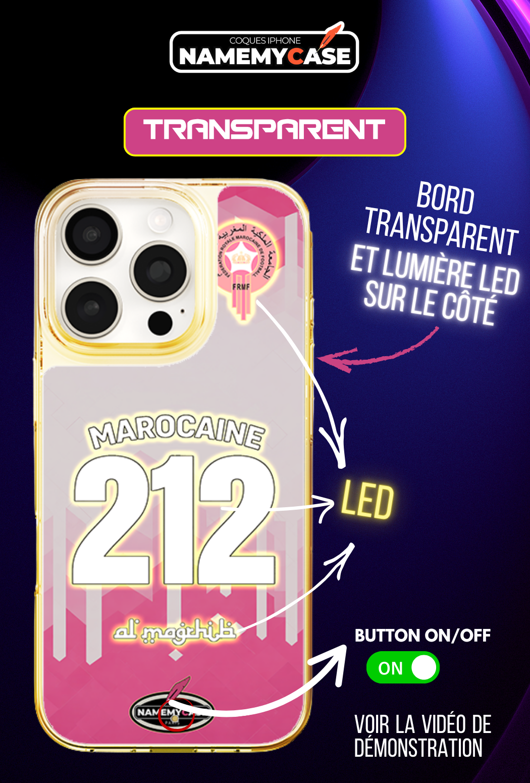 Coque iPhone LED - Marocaine 212