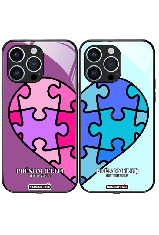 Coque iPhone à partager - Cœur Puzzle