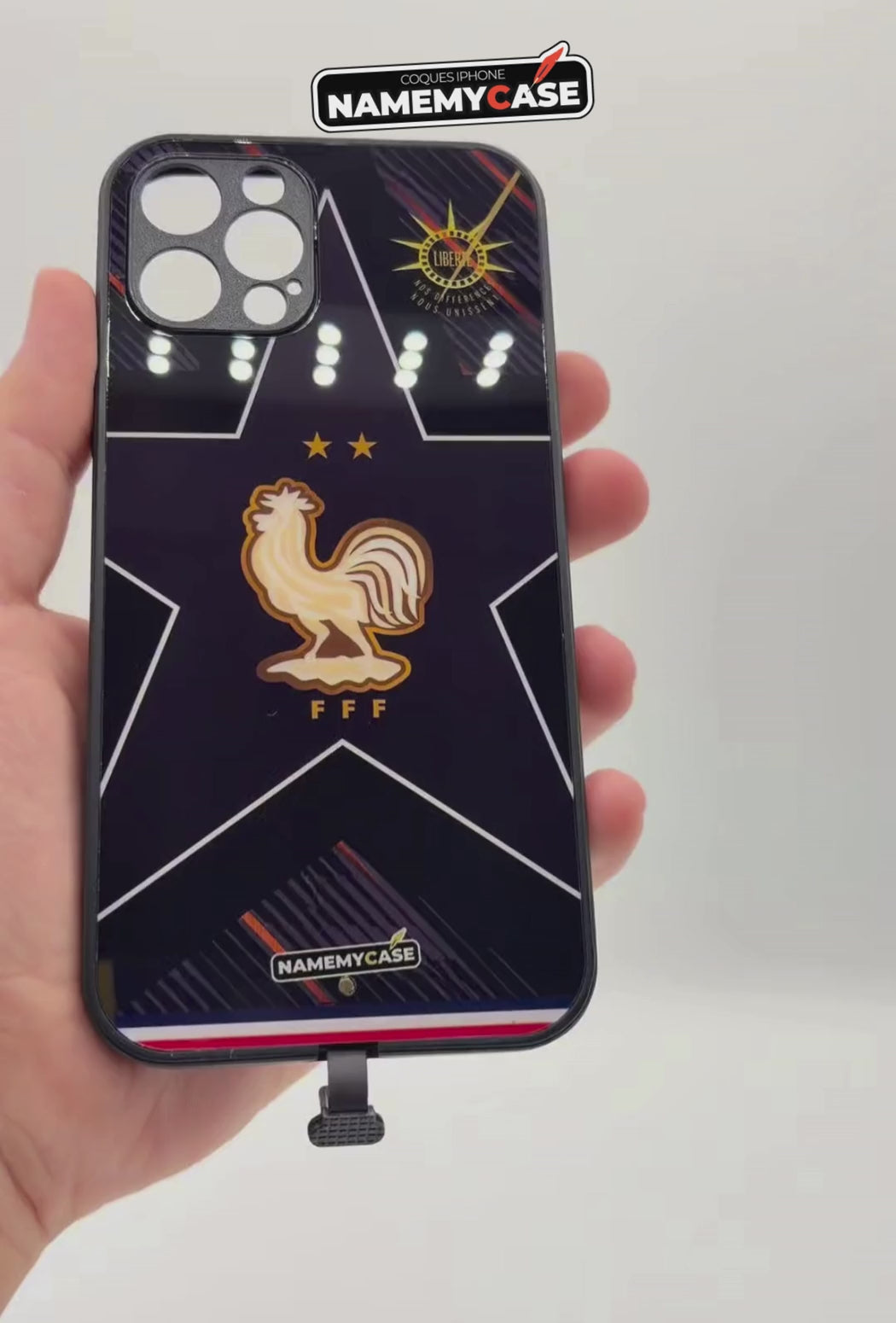 Coque iPhone LED - Maillot Coupe du Monde France
