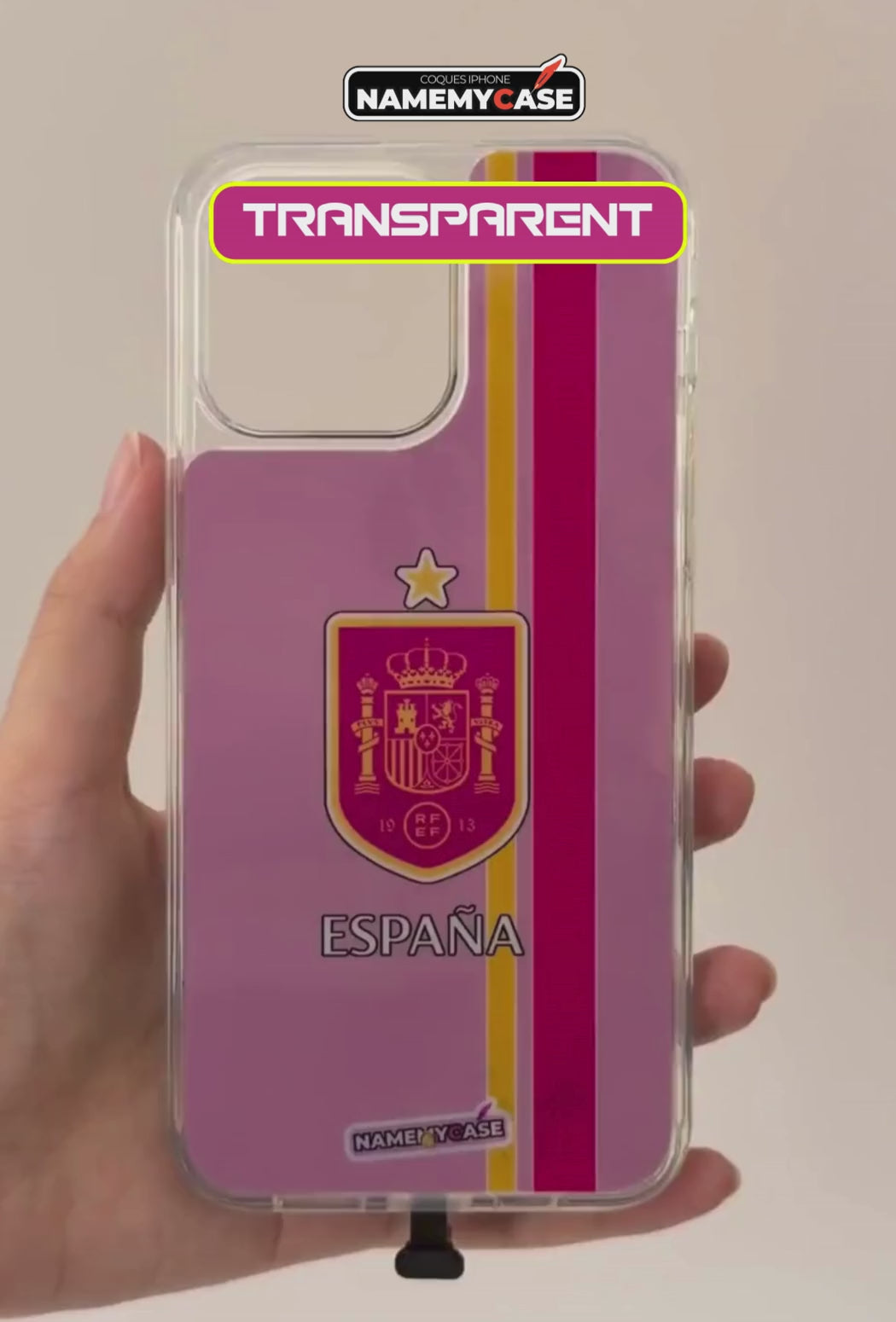 Coque iPhone LED - Espagne rose