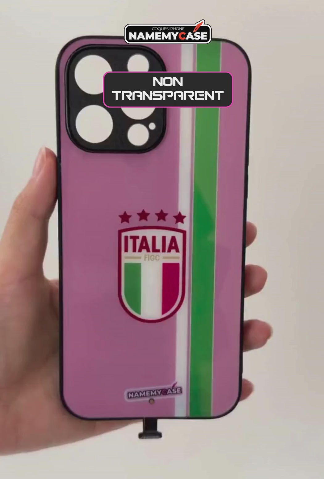 Coque iPhone LED - Italie rose